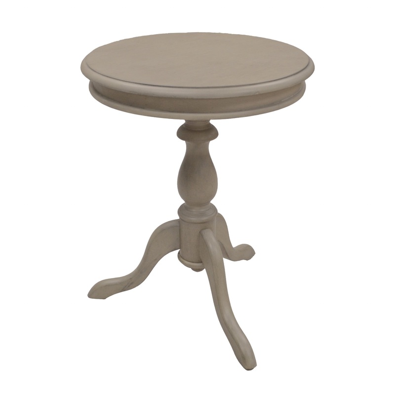 25" Taupe Gray Manufactured Wood Round End Table By Homeroots