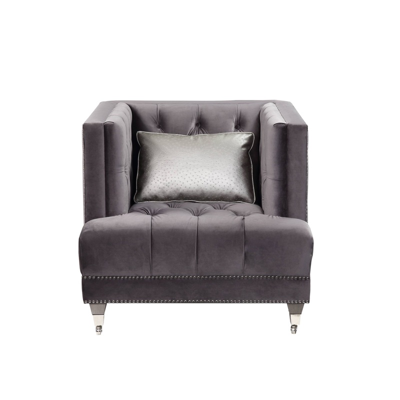 38" Black Tufted Arm Chair By Homeroots
