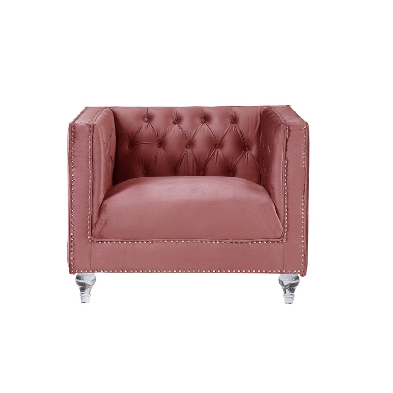 39" Black Tufted Arm Chair By Homeroots