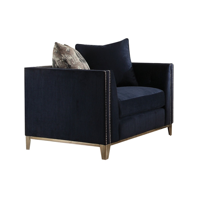 44" Black Tufted Arm Chair By Homeroots