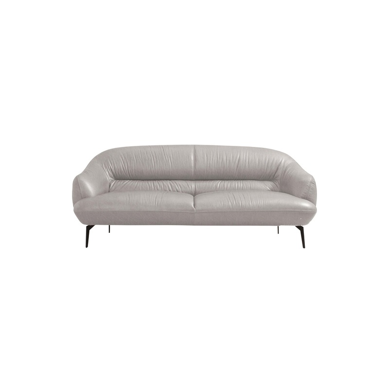 66" Gray And Black Leather Love Seat By Homeroots