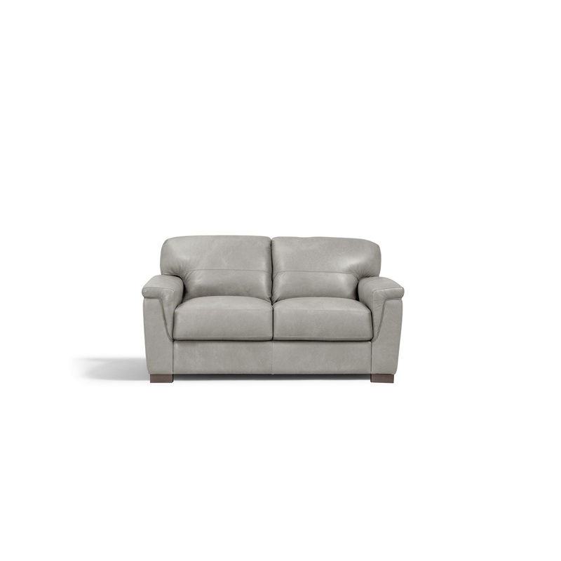 67" Gray Leather And Black Love Seat By Homeroots