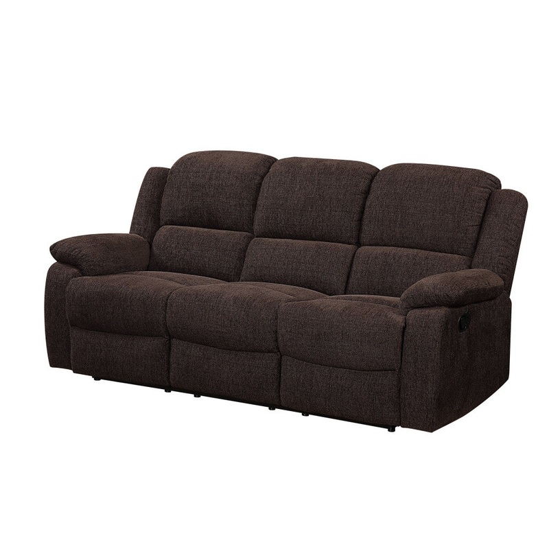 79" Brown Chenille And Black Sofa By Homeroots