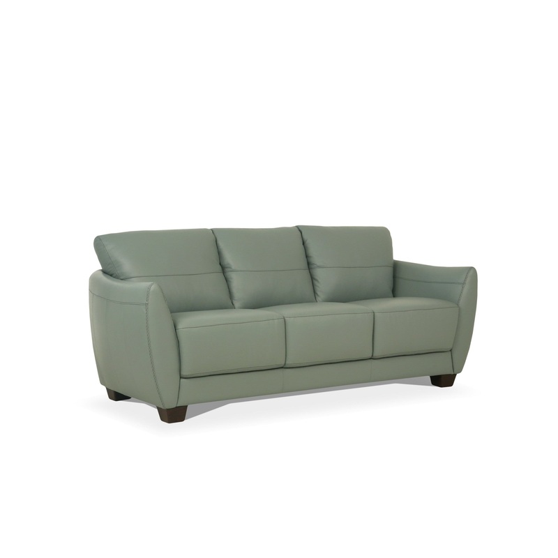 79" Watery Leather And Black Sofa By Homeroots