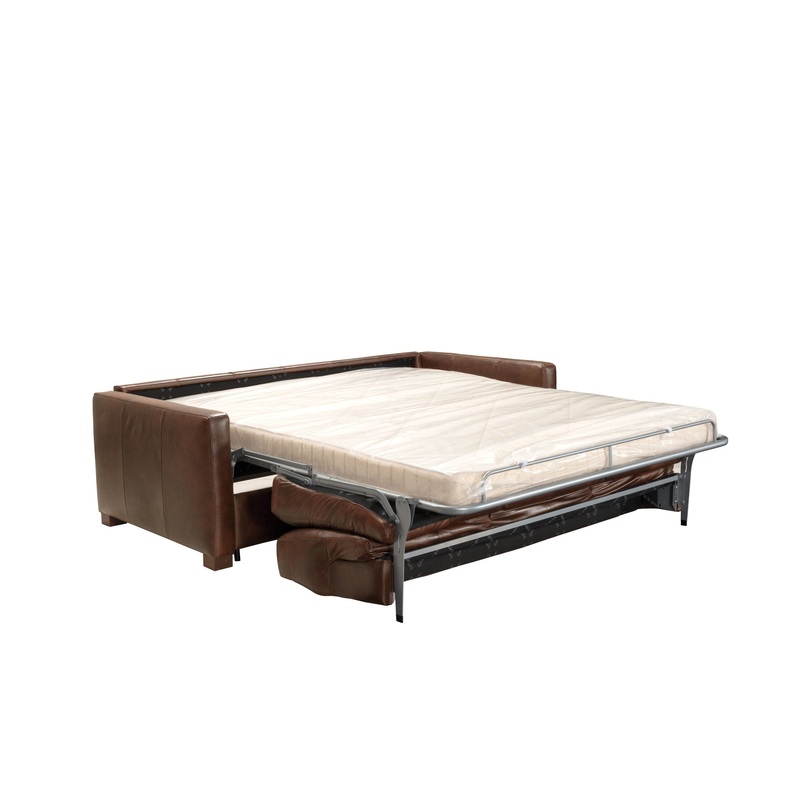 81" Brown Leather And Black Sleeper Sofa By Homeroots