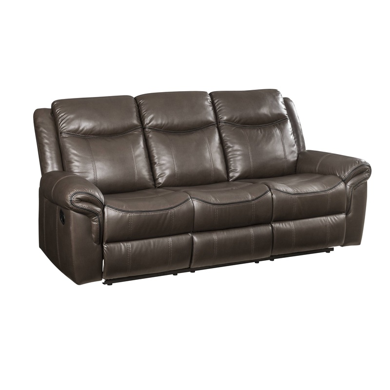 89" Brown Leatheraire And Black Usb Sofa By Homeroots