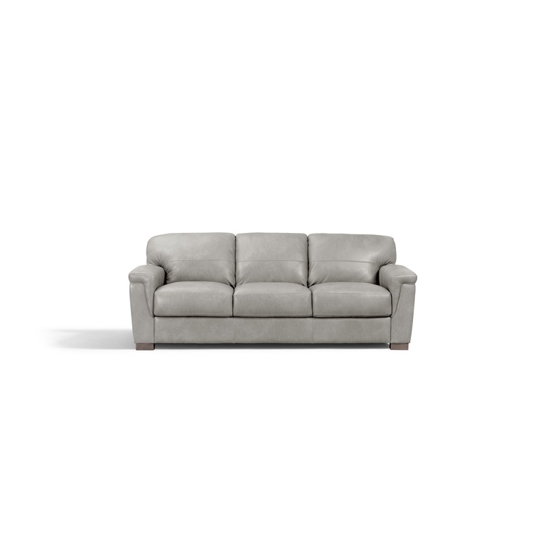 91" Gray Leather And Black Sofa By Homeroots
