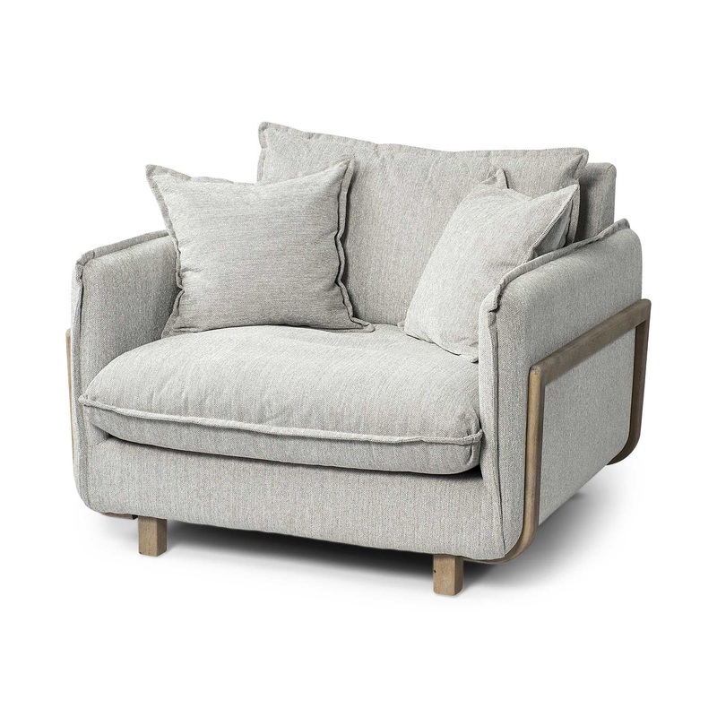 Gray and Brown Fabric Club Chair By Homeroots