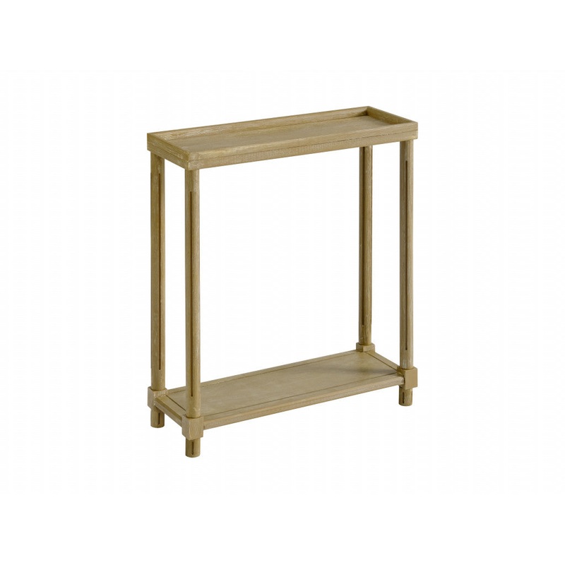 Set Of Two 24" Narrow Distressed Oak Wood End Tables With Shelf By Homeroots