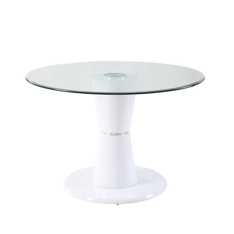 34" Clear And White Glass Round Coffee Table By Homeroots
