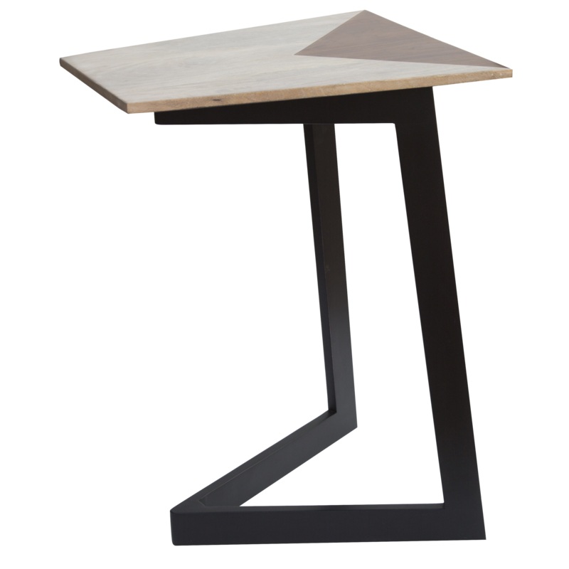Black And Brown Solid Wood End Table By Homeroots