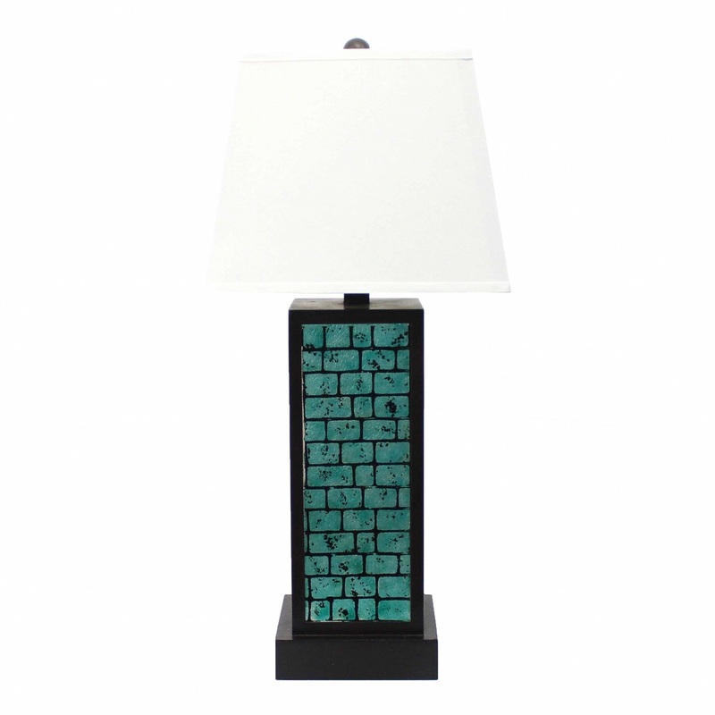 Black Metal Bedside Lamp With White Empire Shade By Homeroots
