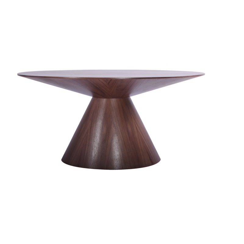 Brown Rounded Solid Wood Pedestal Base Dining Table By Homeroots
