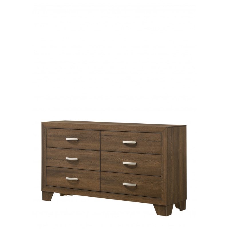 Brown Solid and Manufactured Wood Six Drawer Double Dresser By Homeroots