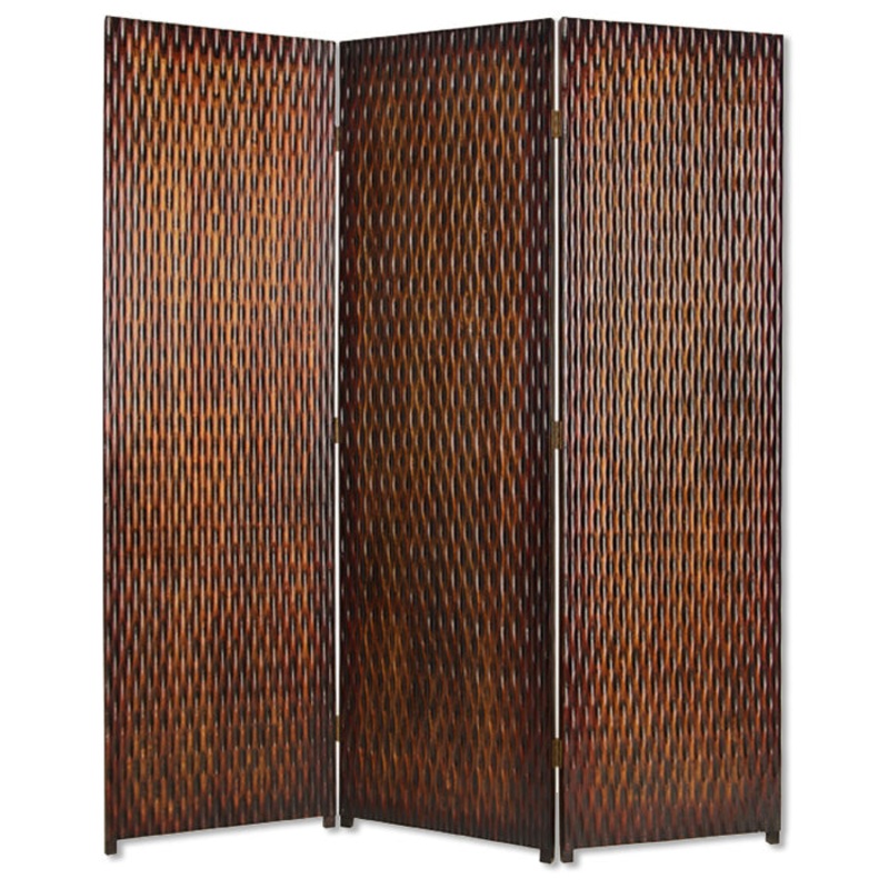 Brown Wood 3 Panel Screen By Homeroots