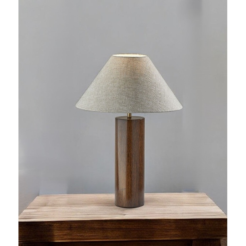 Canopy Walnut Wood Block Table Lamp By Homeroots