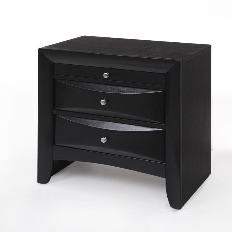 Dark Brown Three Drawer Nightstand By Homeroots