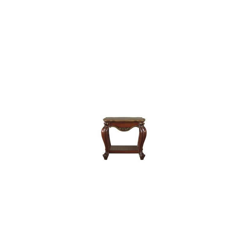 Oak Solid Wood Square End Table With Shelf By Homeroots
