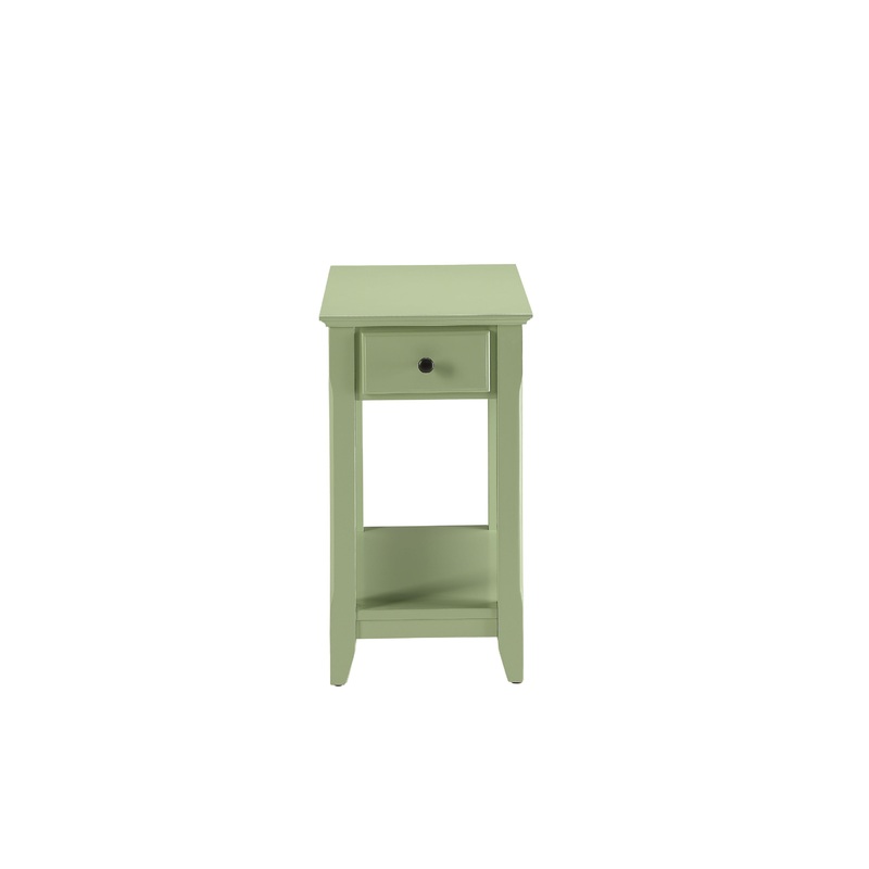 Pale Green Single Drawer End Table By Homeroots