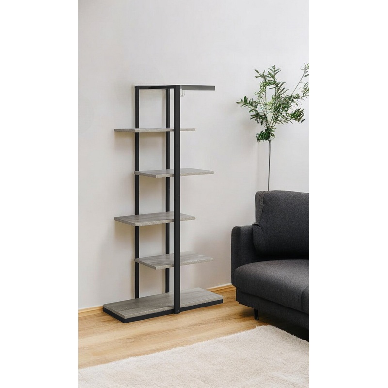 Taupe Metal Five Tier Etagere Bookcase By Homeroots