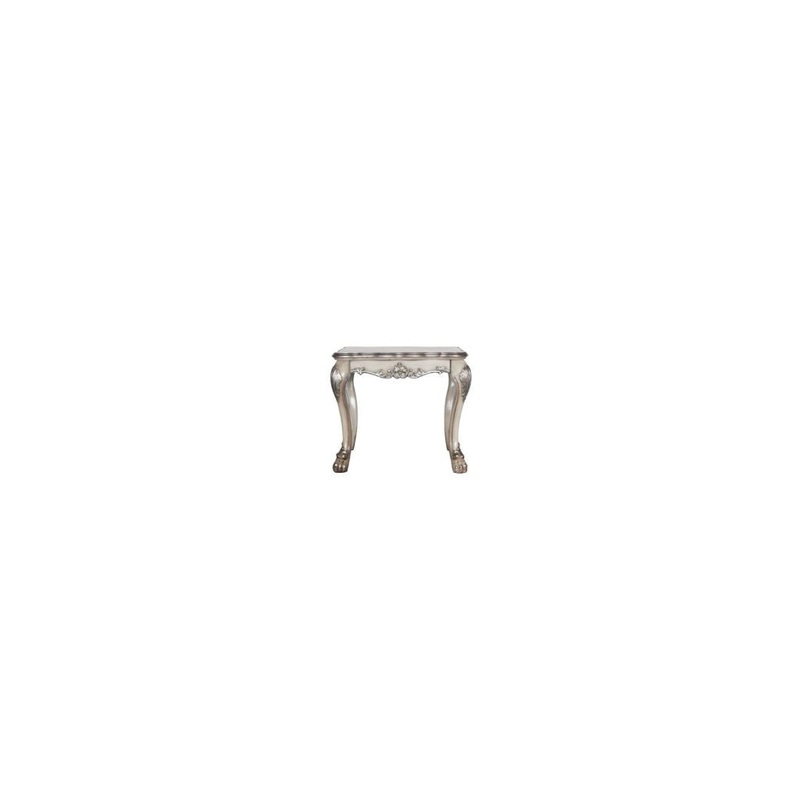 Vintage Bone White Solid Wood And Polyresin Square End Table By Homeroots
