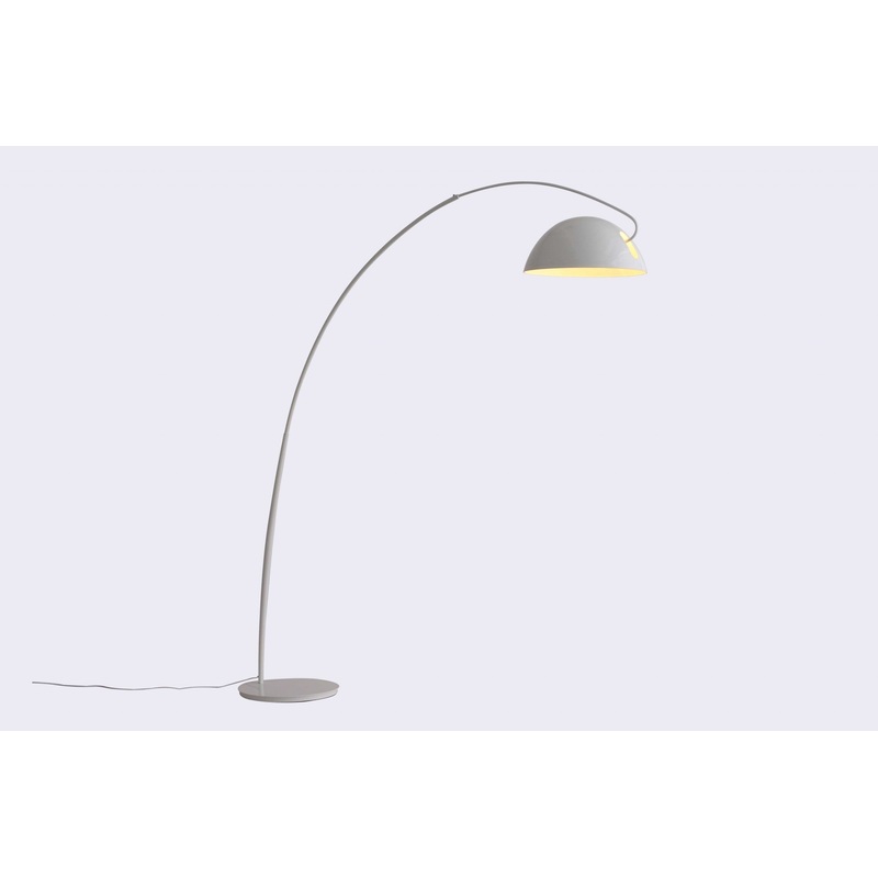 White Steel Arched With White Metal Shade By Homeroots