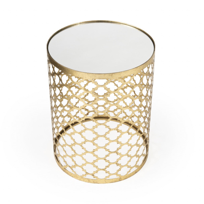 21" Gold Mirrored Round End Table By Homeroots