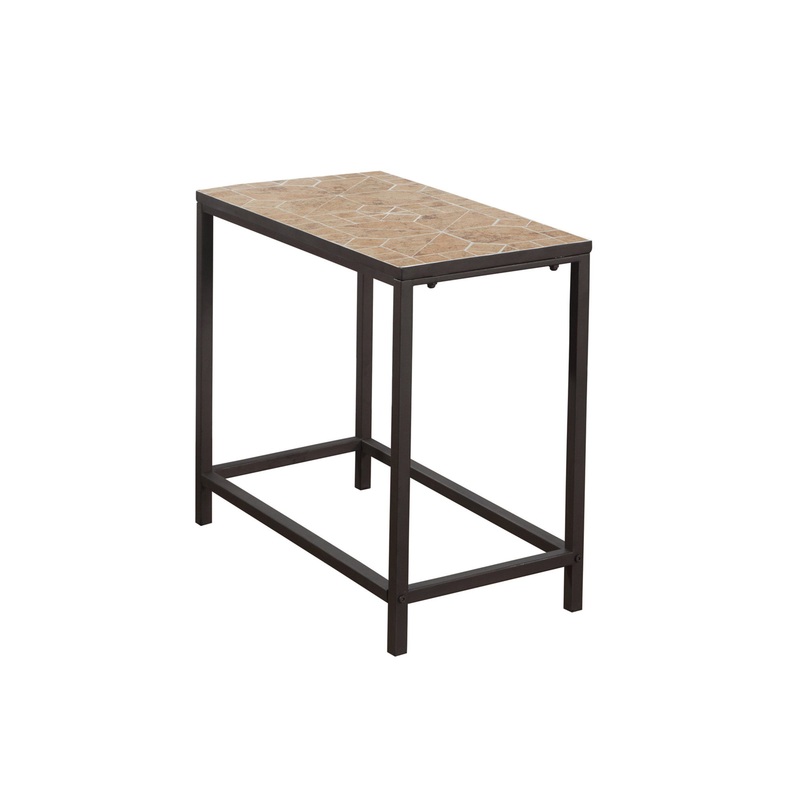 22" Brown Tile End Table By Homeroots