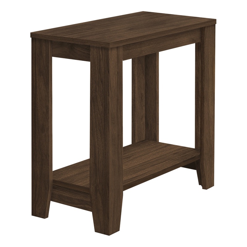 22" Walnut End Table With Shelf By Homeroots