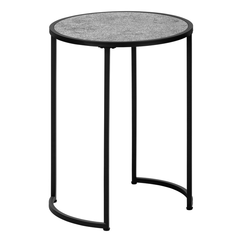 24" Black And Gray Round End Table By Homeroots