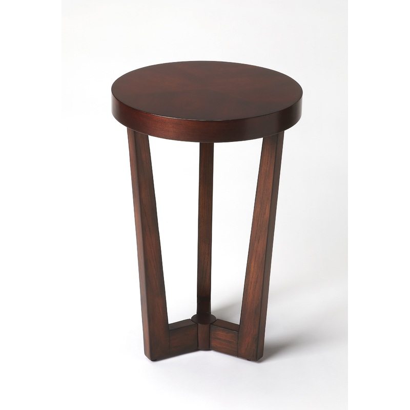 24" Cherry Manufactured Wood Round End Table By Homeroots