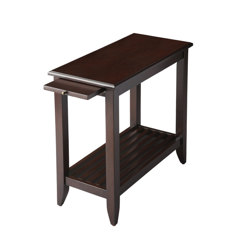24" Merlot Manufactured Wood Rectangular End Table With Shelf By Homeroots