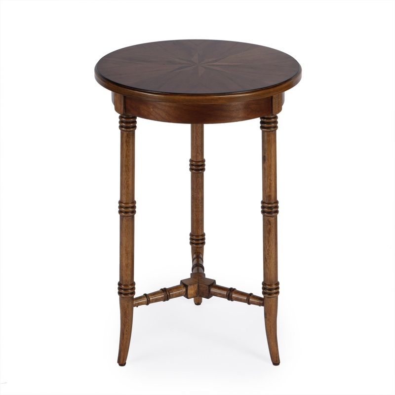26" Brown Manufactured Wood Round End Table By Homeroots