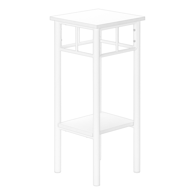 28" White End Table With Shelf By Homeroots