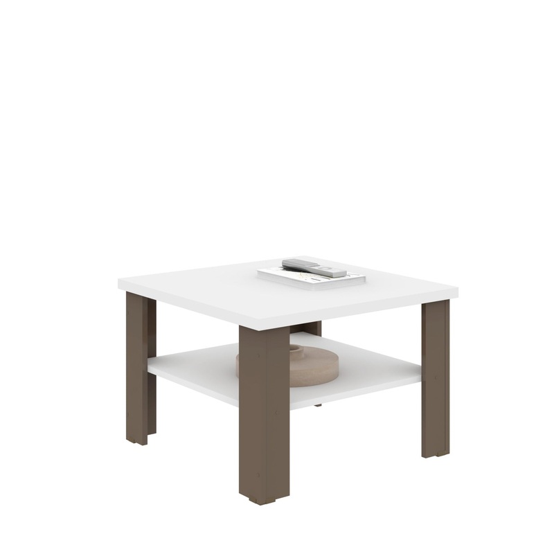 36" Brown And White End Table By Homeroots