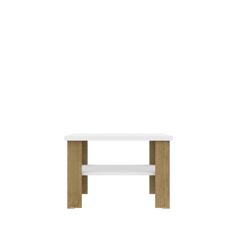 36" Natural And White End Table By Homeroots