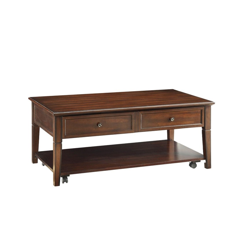 48" Walnut Manufactured Wood Rectangular Lift Top Coffee Table With Shelf By Homeroots