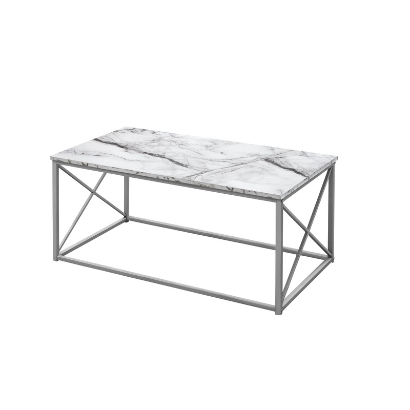 Set Of Three 42" White Rectangular Coffee Table By Homeroots