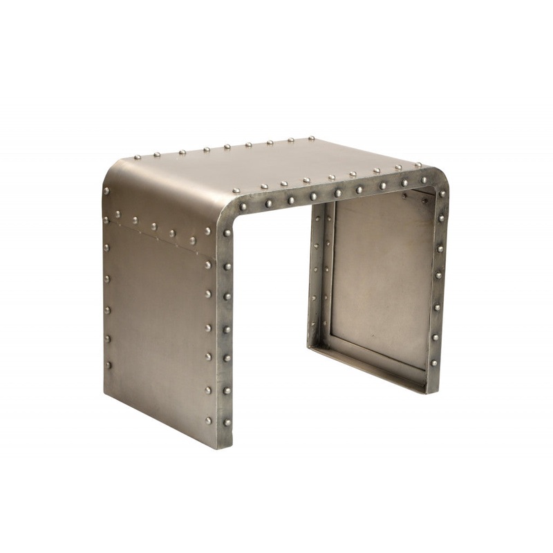 20" Gold Metal Rectangular End Table By Homeroots