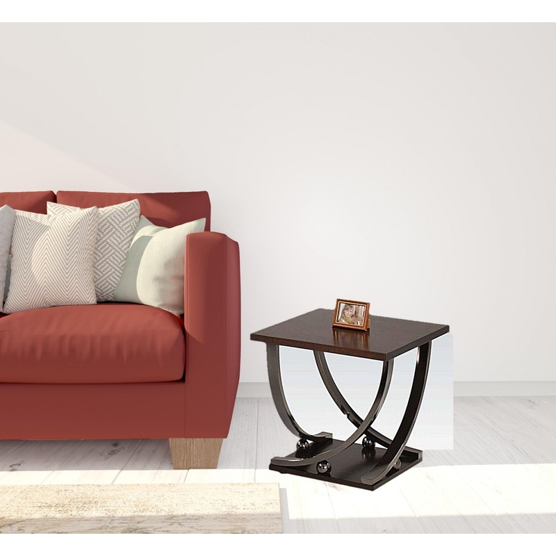 23" Black and Brown End Table By Homeroots