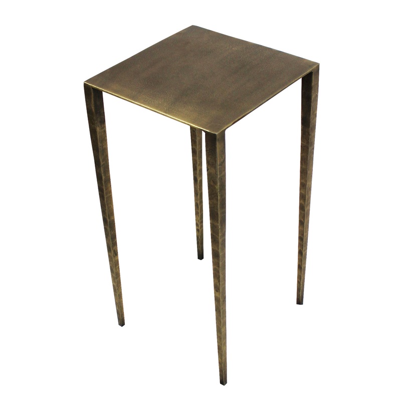 24" Brass Iron Square End Table By Homeroots