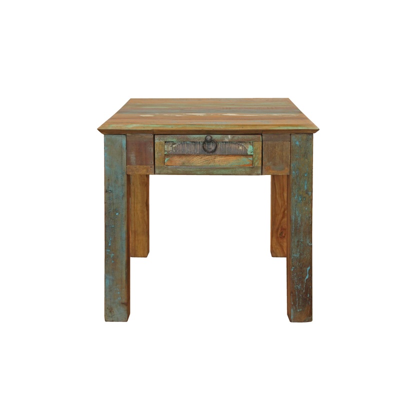 24" Brown Solid Wood Square End Table With Drawer By Homeroots