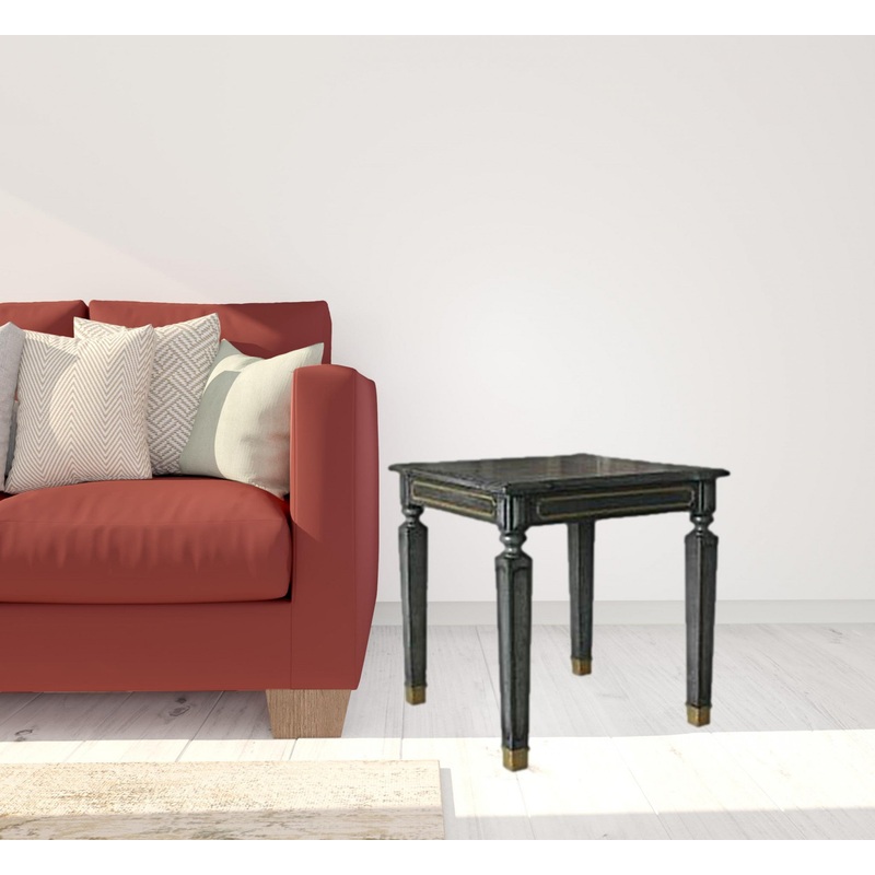 24" Gold And Tobacco Manufactured Wood Square End Table By Homeroots