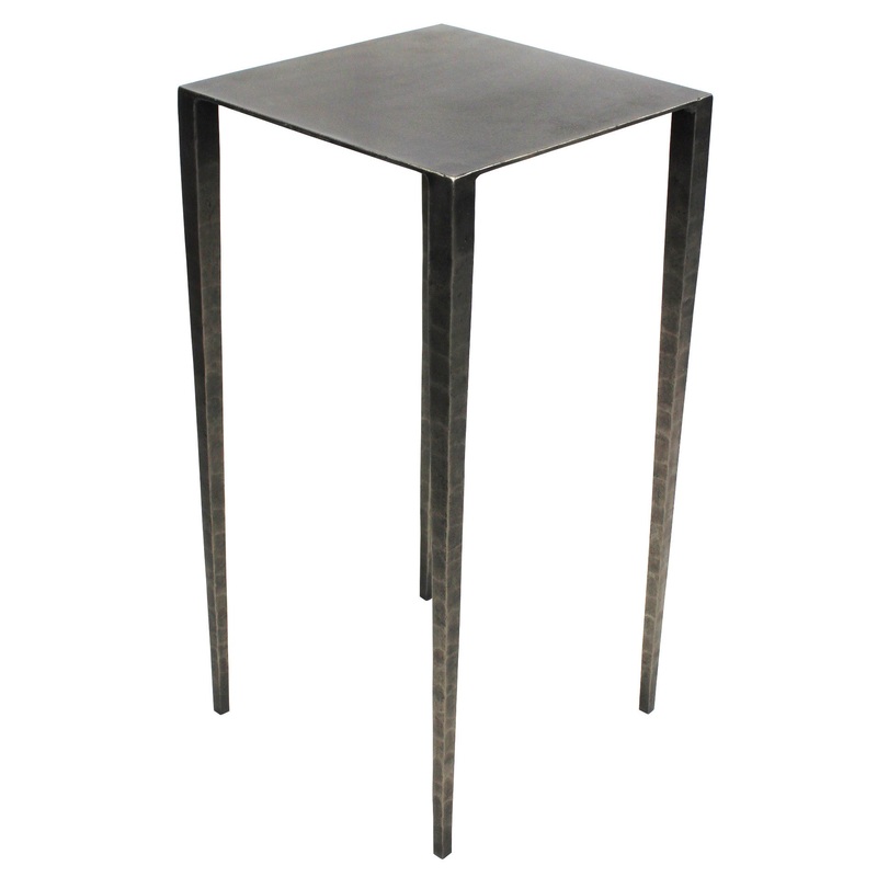 24" Nickel Iron Square End Table By Homeroots