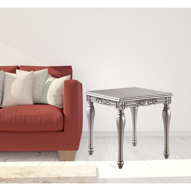 28" Platinum Manufactured Wood Square End Table By Homeroots