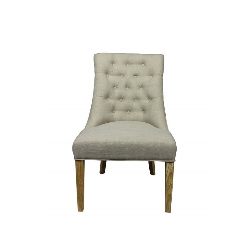 28" Taupe 100% Polyester And Natural Solid Color Side Chair By Homeroots