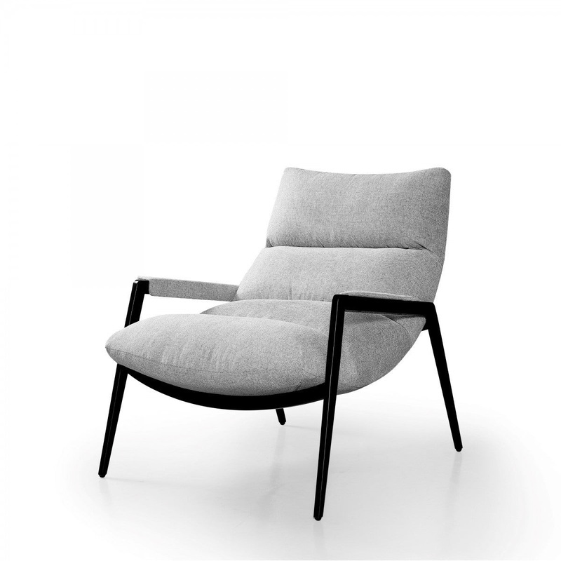 32" Grey 100% Polyester And Black Solid Color Arm Chair By Homeroots