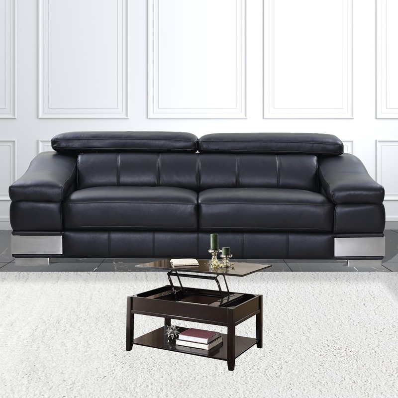 40" Black Manufactured Wood Lift Top Coffee Table With Storage By Homeroots