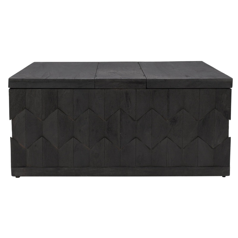 40" Dark Gray Solid Wood Square Distressed Coffee Table By Homeroots