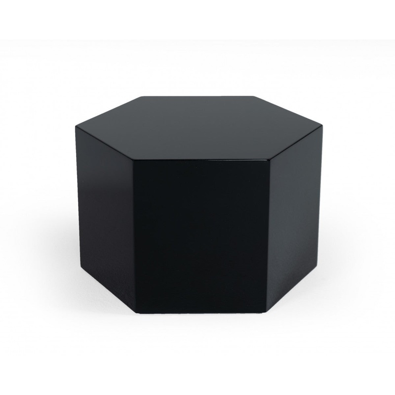 9" Black Hexagon End Table With By Homeroots